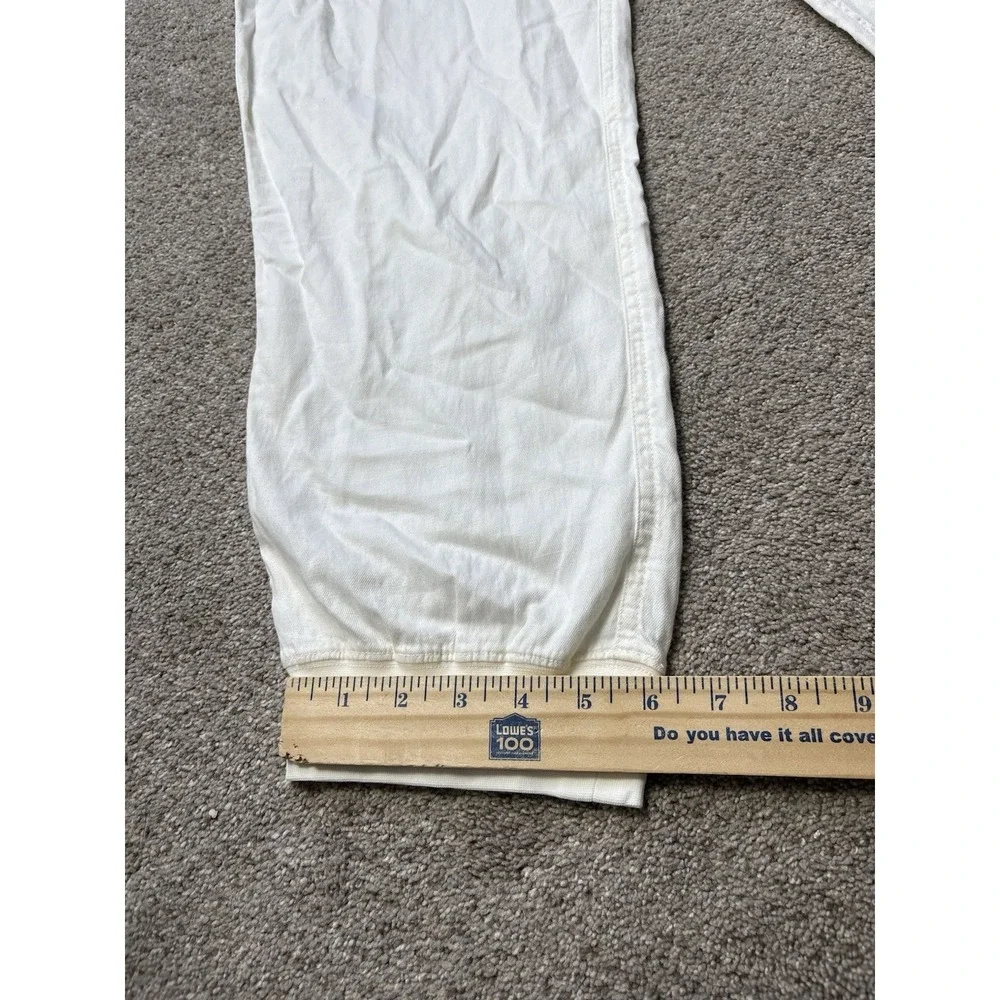 Faherty Women's XL Arlie Day Pull On Jogger Pants Tencel Linen Blend White Beach